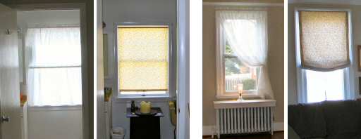 Window Treatments - Bath & Living Room: Window treatments in the Bath & Living Room - Before & After